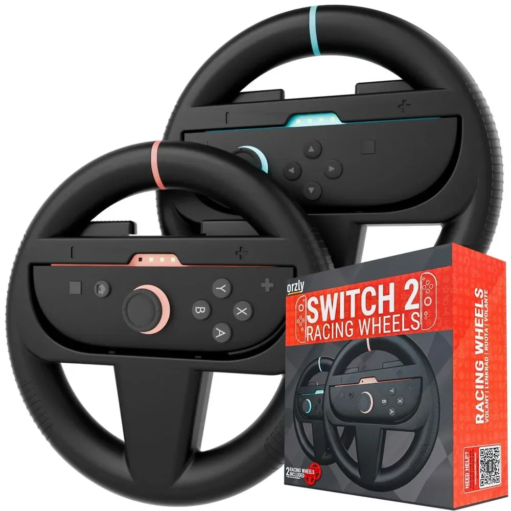 Set of 2 Steering Wheels Compatible with Switch 2 – For Joy-Con & MarioKart